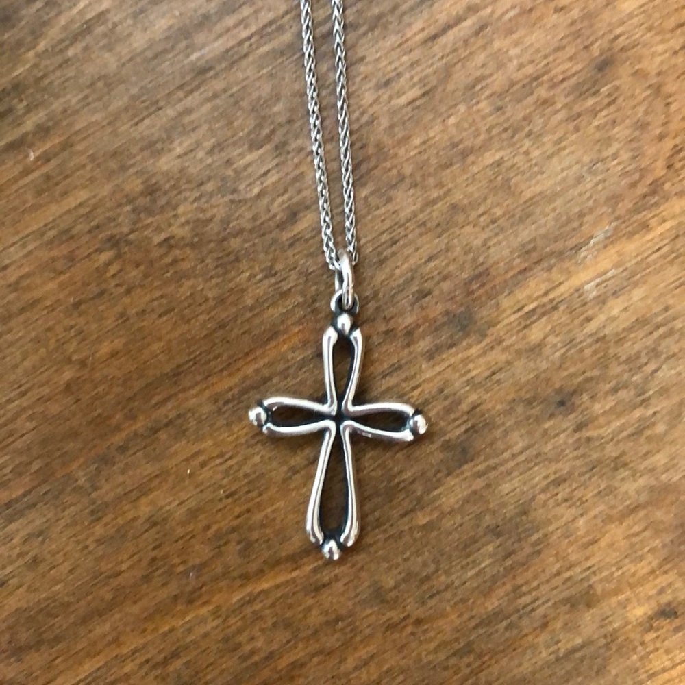 James Avery Open Cross with Buds Charm + Chain